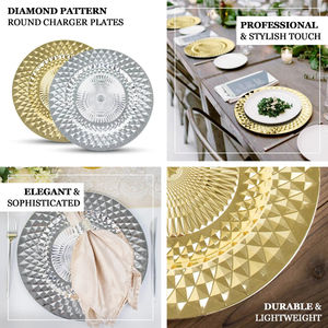 En gros Brillant Or Diamant Motif Chargeur Assiettes Maison Hôtel Restaurant Décoration De Table Commande Minimum 100pcs - Product Image 4