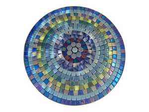 Mesa auxiliar de mosaico deslumbrante: Arte iridiscente-mesa de centro azul-mesa auxiliar-Decoración de sala de estar-regalo - Product Image 4