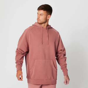 Sweat à capuche personnalisé pour homme, hiver 2025, avec logo, épaules tombantes, en coton épais 100% délavé à l'acide, service OEM - Product Image 1