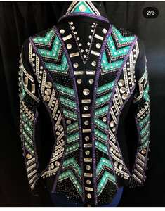 Chaqueta Western Custom Rodeo Queen Showmanship Base negra - Product Image 5