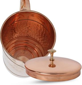 Carafe à boisson ronde moderne de luxe en cuivre 1,0 L personnalisée pour la maison, l'hôtel, le restaurant, les fêtes, en provenance d'Inde - Product Image 3