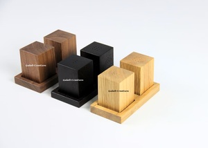 Ensemble de salières poivrières en bois rustiques faites à la main avec plateau outils d'herbes et d'épices pour la cuisine à manger utilisation de cadeaux - Product Image 6