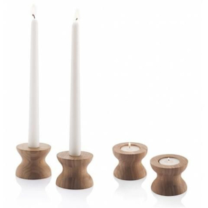 Candelero de madera decorativo de mesa de diseño clásico, candelero de bola apilada de madera tallada a mano de alta calidad - Product Image 4