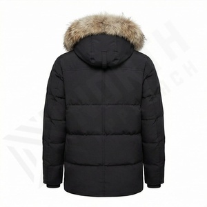 Veste parka d'hiver sur mesure pour homme, respirante, avec capuche en fausse fourrure, matelassée, rembourrée de duvet, épaisse, chaude, thermique pour l'extérieur - Product Image 2