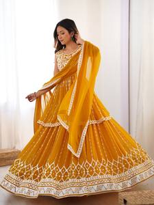 Conjunto de Salwar Kameez ANARKALI con Dupatta Kediya-Lehenga para Mujer, Diseño de Fiesta, Secado Rápido, Georgette Sintética, para Todas las Temporadas, Estilo Indio - Product Image 4