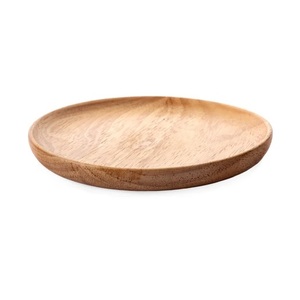 Plato de madera 100% Natural para vajilla, plato de tamaño personalizado con forma redonda para hogar, Hotel, restaurante, fiestas de boda - Product Image 2