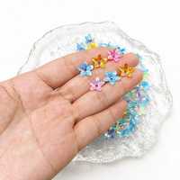 Strass en forme de fleur de 13 mm, multicolores, irisés, paillettes en PET pour bricolage, décorations de fête, boîte cadeau