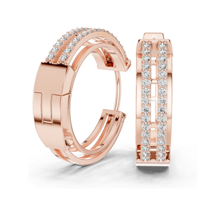 0.512 CT Lab Diamond <b>Hoop</b> <b>Earrings</b> Round Brilliant Cut 18KT, 14KT, 10KT Gold & 925 <b>Silver</b> Rose, Yellow, White Gold - Product Image 5