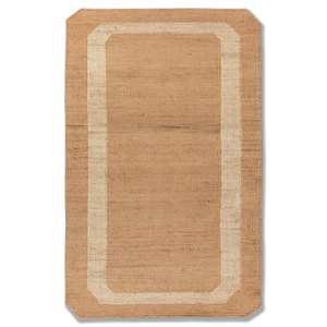 Alfombras de Yute y Cáñamo Tejidas Planas en Beige y Marrón Daaira PDJT-382 para Decoración del Hogar - Product Image 1