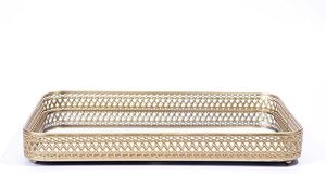 Bandeja de espejo de tocador, bandeja de joyería decorativa para baño, dormitorio, sala de estar, hogar y Hotel, bandeja de cena hecha por Metal Overseas - Product Image 2