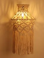 Abat-jour en macramé bohème personnalisé, cordon en coton écologique, lustre fait main, décoration intérieure, salon, occasions de baptême