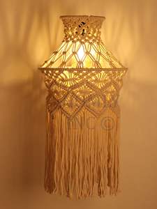 Pantalla de macramé bohemio personalizada, cordón de algodón ecológico, candelabro hecho a mano para decoración del hogar, Etiqueta Privada, ocasiones de Bautismo - Product Image 2