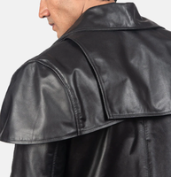 Veste d'automne pour homme 100% cuir véritable, col montant, à capuche, tissée, enduite, respirante, coupe-vent, qualité supérieure, modèle 2026