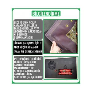 Alfombra de Oración Electrónica 508P, Alfombra de Oración Infantil Musulmana con Diseño de Cuernos, 7 Opciones de Idioma, Lavable, de Poliéster y Goma - Product Image 3