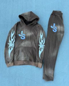 Chándal con logotipo personalizado unisex con cremallera y parche desgastado para correr 100% algodón estilo vintage de talla grande térmico para hombres - Product Image 6