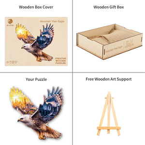 Rompecabezas de águila de madera 3D, rompecabezas de animales irregulares, regalo único para decoración del hogar - Product Image 3