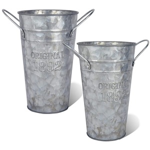 Jarrones hechos a mano, jarrones decorativos de granja de flores de metal, floreros de metal de estaño galvanizado superventas - Product Image 1