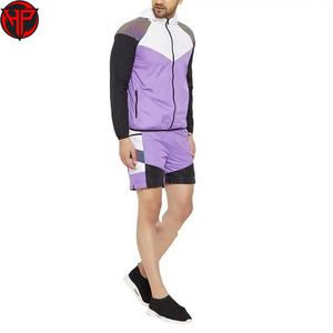 Chándal personalizado de nailon y poliéster para verano, traje para correr de dos piezas, chaqueta cortavientos, conjuntos de pantalones cortos para hombre - Product Image 2