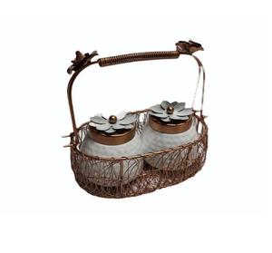 Panier de fruits élégant en fil métallique de conception de qualité supérieure pour la cuisine Panier décoratif fait à la main pour le stockage avec poignée. - Product Image 3