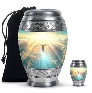 Urna de cremación de aluminio impresa esmaltada de diseño único moderna/religiosa/antigua para cenizas de mascotas adultas recuerdo conmemorativo - Product Image 2