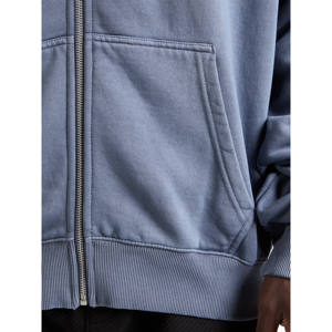 เสื้อมีฮู้ดแบบสวมศีรษะของผู้ชายเสื้อโอเวอร์ไซส์ทำจากผ้าฝ้าย100% ปรับแต่งได้ชุดแนวสตรีทวินเทจที่มีซิปสีจางลงสำหรับฤดูหนาว - Product Image 3