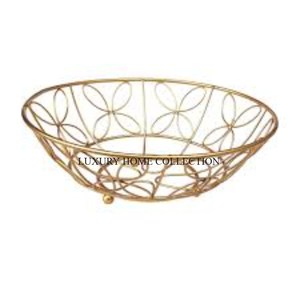 New Iron Fruits and <b>Bread</b> <b>Basket</b> Crafted with Durability and Style to Keep Your Kitchen Organized and Charming Golden Finished - Product Image 2