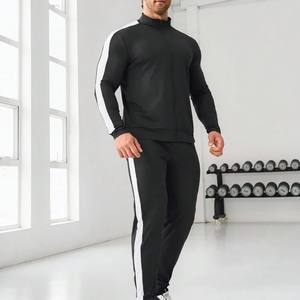 Conjuntos de entrenamiento unisex de la mejor calidad con logotipo personalizado, chándal holgado de corte regular con rayas blancas, Spandex, poliéster, para hombres, mujeres y niños - Product Image 6