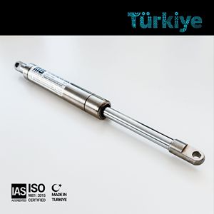 Vérin à gaz en acier inoxydable 316L de 376 mm (14,803 po) 100N-2500N, fabriqué en Turquie pour les couvercles de machines CNC et les panneaux d'automatisation - Product Image 1