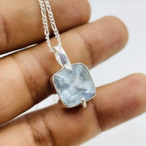 เครื่องประดับจี้อัลลอยชุบเงินสไตล์วินเทจทำด้วยมือพร้อมด้วยเพทายพลอยอัญมณีเจียระไนสำหรับผู้หญิงผู้ชาย - Product Image 2