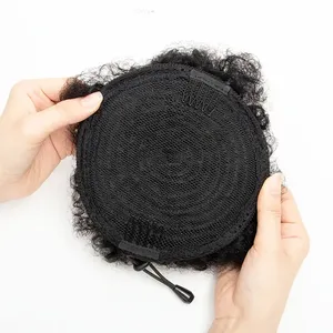 Durable Afro Puff Chignon Cordon Queue de Cheval Auto-Adhésif Extension de Cheveux Synthétiques Fluffy Kinky Curly Kid Hair Accessoire <span class=keywords><strong>4</strong></span> - Product Image 6