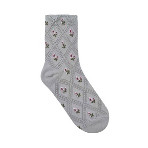 ODM <b>Women's</b> Elegant Casual Vintage Floral Jacquard Crew <b>Socks</b> Comfortable and Breathable for Daily Use Wholesale From Factory - Product Image 3