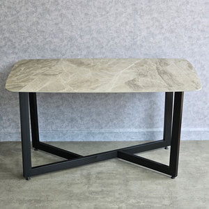 Mesa de Comedor Rectangular de Estilo Minimalista de 140x80cm, con Cubierta de Cerámica de Alta Calidad y Patas de Hierro, Ensamblada, Extensible - BA164 - Product Image 5