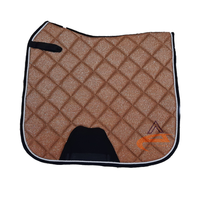 Tapis de Selle Équestre en Coton Rembourré Mousse Effet Paillettes Dorées 100% Coton pour Dressage et Saut, Personnalisable avec Logo, Haute Qualité