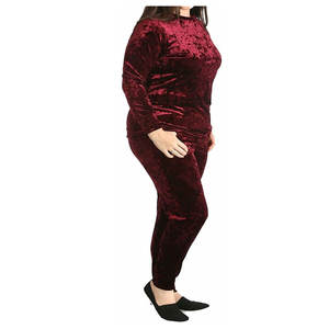 Wholesale Good Quality Thick Velvet <b>Tracksuits</b> Street Wear Female Velvet Custom <b>Velour</b> <b>Tracksuit</b> - Product Image 4