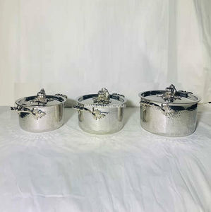 Professional Cooking <b>Pans</b> <b>Set</b> 304 <b>Stainless</b> <b>Steel</b> Kitchen Decor Casserole with Hammered Finish Pumpkin Lid Kitchen Tools - Product Image 4