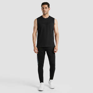 Camiseta sin Mangas GAI Perform para Hombre, Corte Regular, Estilo Básico para Gimnasio, Color Negro Liso, Cuello con Capucha, Talla XL, Material Transpirable de Algodón y Spandex - Product Image 4