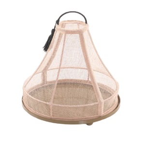 Plateau à chocolat rond en métal et jute fait à la main Plateau de service élégant pour ustensiles de cuisine Parfait pour les mariages et les événements - Product Image 3