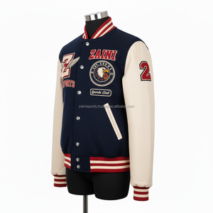 Chaqueta universitaria para mujer, tejido de mezcla de lana gruesa, Mangas de cuero, Blanco marino, logotipo bordado personalizado, chaqueta universitaria para mujer - Product Image 4