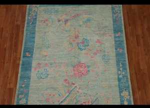 Meilleure qualité Oushak bleu clair tapis noué à la main laine brodée et soie pour la maison hôtels restaurants pour la décoration de la salle de prière - Product Image 2