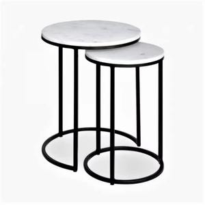 Mesa de Centro Moderna de Alta Calidad con Tapa de Mármol Decorativa y Base de Metal con Acabado Negro, Diseño Elegante para Sala de Estar - Product Image 6