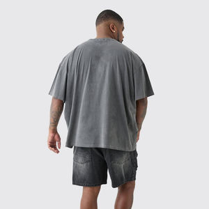 Nueva Camiseta con cuello redondo de lavado ácido para hombre, ropa informal cómoda de algodón Premium, diseño de moda Ringer - Product Image 2