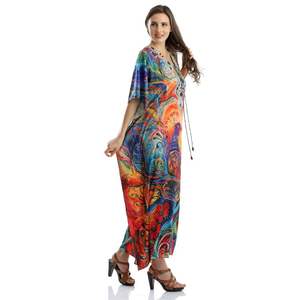 ชุดแม็กซี่พิมพ์ลายชนเผ่าหรูหราสำหรับผู้หญิงชุดคาฟตันฟรีไซส์น้ำหนักเบาสวมใส่สบายเหมาะสำหรับใส่ในชีวิตประจำวันในฤดูร้อน - Product Image 3