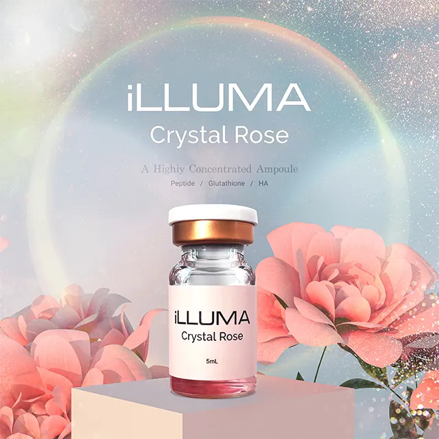 Peptide de beauté Acide hyaluronique blanchissant Anti-âge Visage Booster de peau iLLUMA Crystal Rose Plus