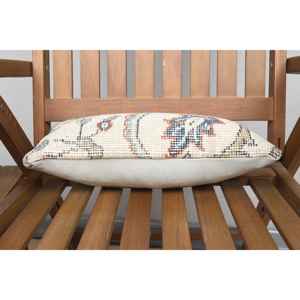 หมอนขนสัตว์ kilim สีเบจ8x16นิ้วหมอนเน้นหรูหราพร้อมลวดลายดอกไม้วินเทจเทคนิคการทอผ้าแบบพกพาสำหรับเครื่องนอนโซฟา - Product Image 4