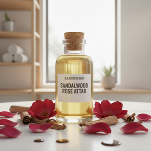 Attar de Sándalo Natural y Rosa Gulab, Aceite de Perfume Indio Floral Amaderado Puro - Product Image 3