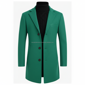 Abrigo de Lana Verde Esmeralda Personalizado para Hombre, Fabricante OEM y de Marca Privada - Product Image 1