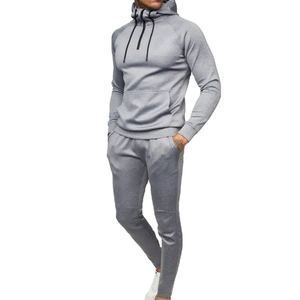 Conjunto Deportivo de Invierno de Alta Calidad, Chaqueta con Capucha y Pantalones de Felpa de Algodón, para Hombre, con Logotipo Personalizado, Informal, para Correr al Aire Libre - Product Image 1