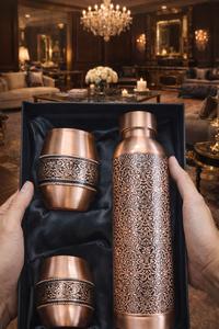 Bouteille en cuivre ayurvédique, bouteille d'eau en cuivre pour la santé, bouteille en cuivre détox, bouteille d'eau potable en cuivre, vaisselle en cuivre ayurvédique - Product Image 6