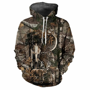Vente en gros Sweat à capuche de chasse camouflage imprimé numériquement Pull camouflage arbre véritable Sweat à capuche pour homme - Product Image 2