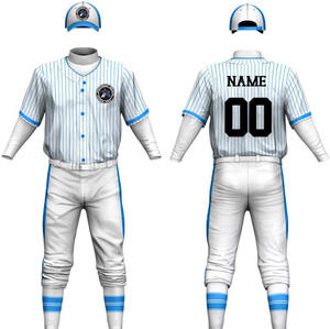 Jersey de béisbol sublimado a rayas con diseño personalizado para hombre, conjuntos de uniformes personalizados directos de fábrica - Product Image 4